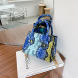 Trendy Snake Print Handbag Shoulder Bag Messenger
