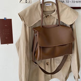 Women PU Leather Large-capacity Shoulder Bag Retro Handbag Briefcase