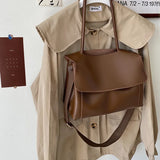 Women PU Leather Large-capacity Shoulder Bag Retro Handbag Briefcase