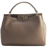Lychee Pattern Kitten Shoulder Bag with Golden Lock
