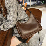 Retro PU Leather Saddle Bag Shoulder Messenger Armpit Bag