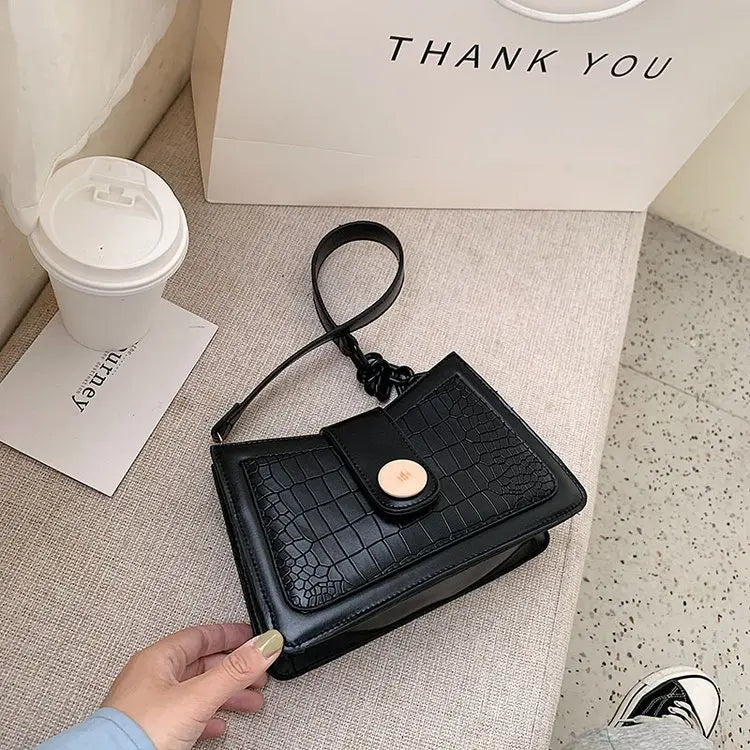 Small PU Leather Shoulder Bag Chain Handbag Crossbody Solid Color