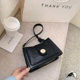 Small PU Leather Shoulder Bag Chain Handbag Crossbody Solid Color