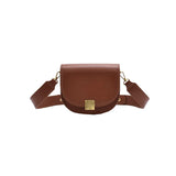 Retro Semicircle Saddle Bag Wide Shoulder Strap Single Shoulder Messenger Bag
