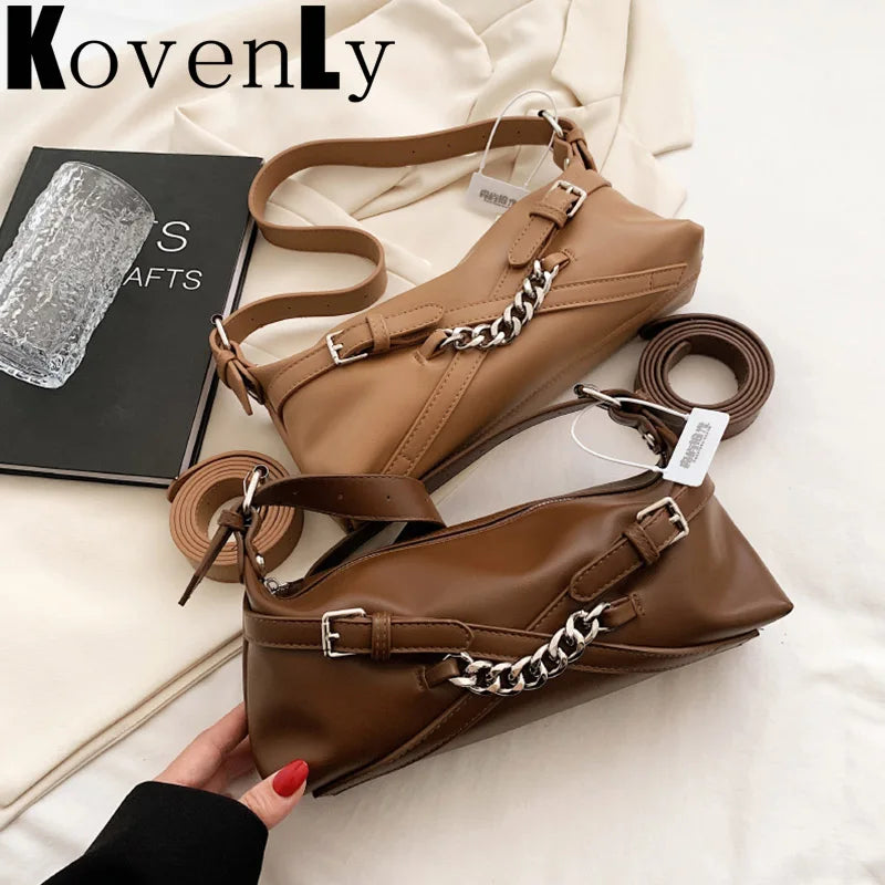 Retro Leather Crossbody Bag for Women