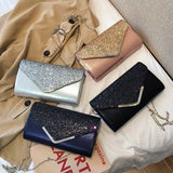 Black Evening Party Clutch Bag Chain Shoulder Bag FTB230