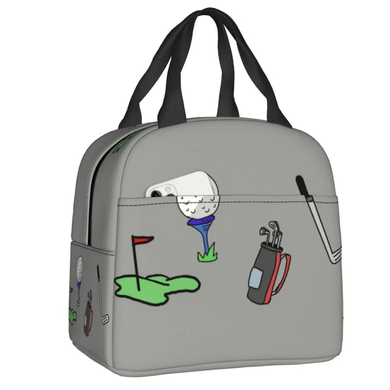 Ball Golf Insulated Lunch Bag for School Office Sports Golfing
