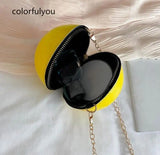Ball Shape Crossbody Bag Mini PU Leather Shoulder Clutch Bag