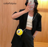 Ball Shape Crossbody Bag Mini PU Leather Shoulder Clutch Bag