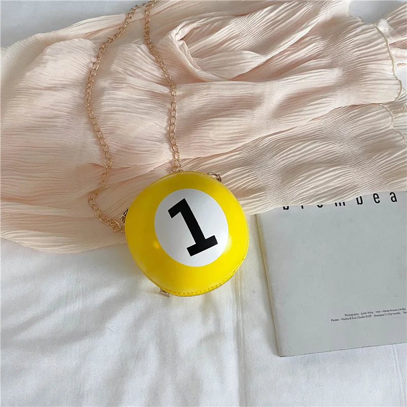 Ball Shape Crossbody Bag Mini PU Leather Shoulder Clutch Bag
