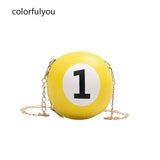 Ball Shape Crossbody Bag Mini PU Leather Shoulder Clutch Bag