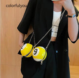 Ball Shape Crossbody Bag Mini PU Leather Shoulder Clutch Bag