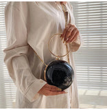 Acrylic Transparent Crossbody Bag Women Party Evening Purse Ring Handle Handbag