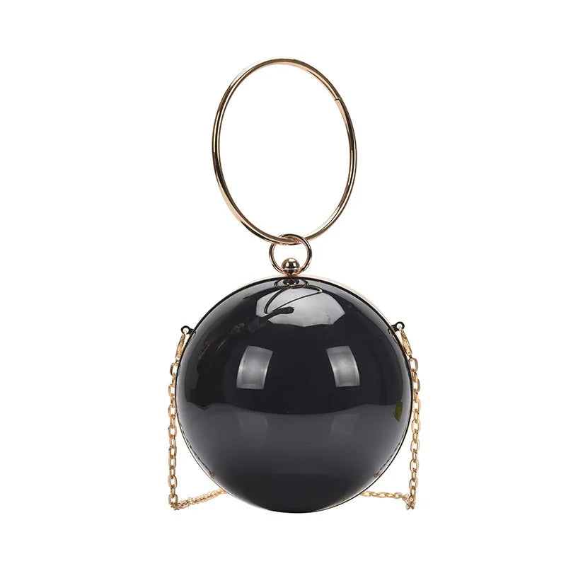 Acrylic Transparent Crossbody Bag Women Party Evening Purse Ring Handle Handbag