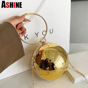 Acrylic Transparent Crossbody Bag Women Party Evening Purse Ring Handle Handbag