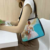 Ballerina Art Print Handbag Ballet Dancer Girl Casual Shoulder Bag