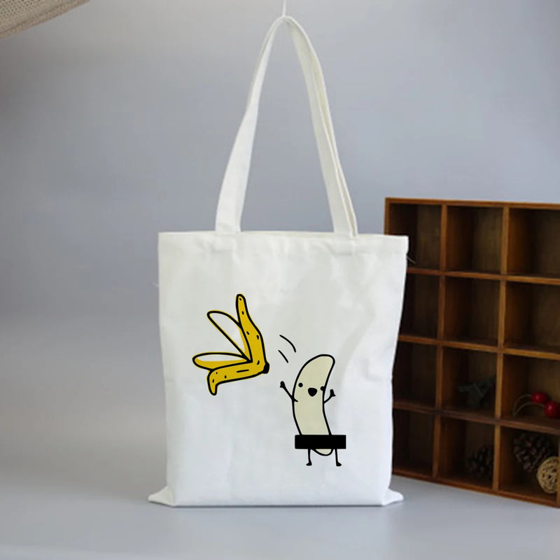 Banana Disrobe Funny Print Tote Bag Lady Handbag