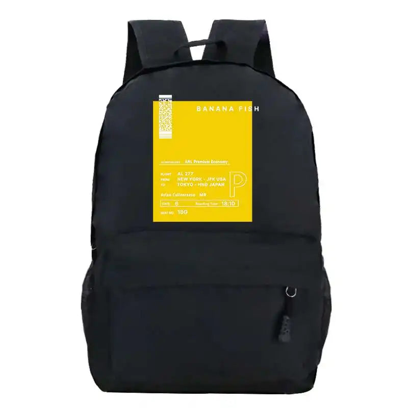 Banana Fish Anime Women Backpack Waterproof School Bagpack