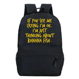 Banana Fish Teen School Bag for Girls Backpack Solid Women Bookbags