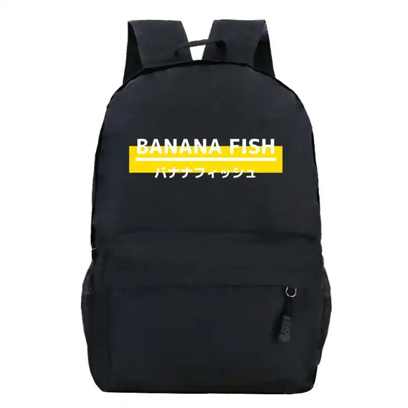 Banana Fish Women Backpack Waterproof Nylon School Backpack