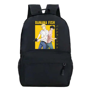 Banana Fish Women Leather School Bag Backpack Anime Travel Backpack
