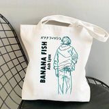 Banana Fish Shopping Bag Cotton Jute Canvas Tote Eco-Friendly Reusable