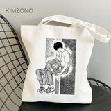 Banana Fish Shopping Bag Cotton Jute Canvas Tote Eco-Friendly Reusable
