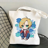 Banana Fish Shopping Bag Cotton Jute Canvas Tote Eco-Friendly Reusable