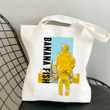 Banana Fish Shopping Bag Cotton Jute Canvas Tote Eco-Friendly Reusable