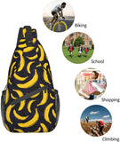 Banana Seamless Pattern Sling Bag - Fruits Print Crossbody Shoulder Bags