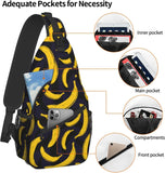 Banana Seamless Pattern Sling Bag - Fruits Print Crossbody Shoulder Bags
