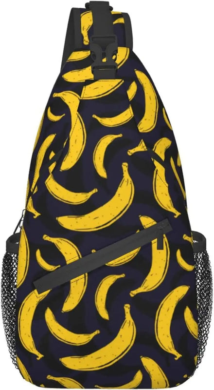 Banana Seamless Pattern Sling Bag - Fruits Print Crossbody Shoulder Bags