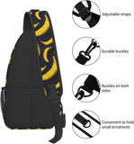 Banana Seamless Pattern Sling Bag - Fruits Print Crossbody Shoulder Bags