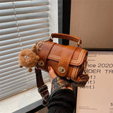 Barrel Shape Handbags Vintage Shoulder Bags Daily Versatile Crossbody Bag