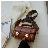 Barrel Shape Handbags Vintage Shoulder Bags Daily Versatile Crossbody Bag