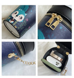Barrel Shaped Women's Messenger Bag PU Leather Mini Crossbody Bag