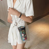 Barrel Shaped Women's Messenger Bag PU Leather Mini Crossbody Bag