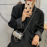 Metallic Crossbody Bags Diamond Lattice Chain Small Shoulder Bag
