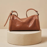 Barrel-shaped Shoulder Bags Soft PU Leather Big Capacity Handbags