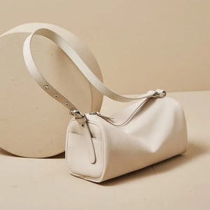 Barrel-shaped Shoulder Bags Soft PU Leather Big Capacity Handbags