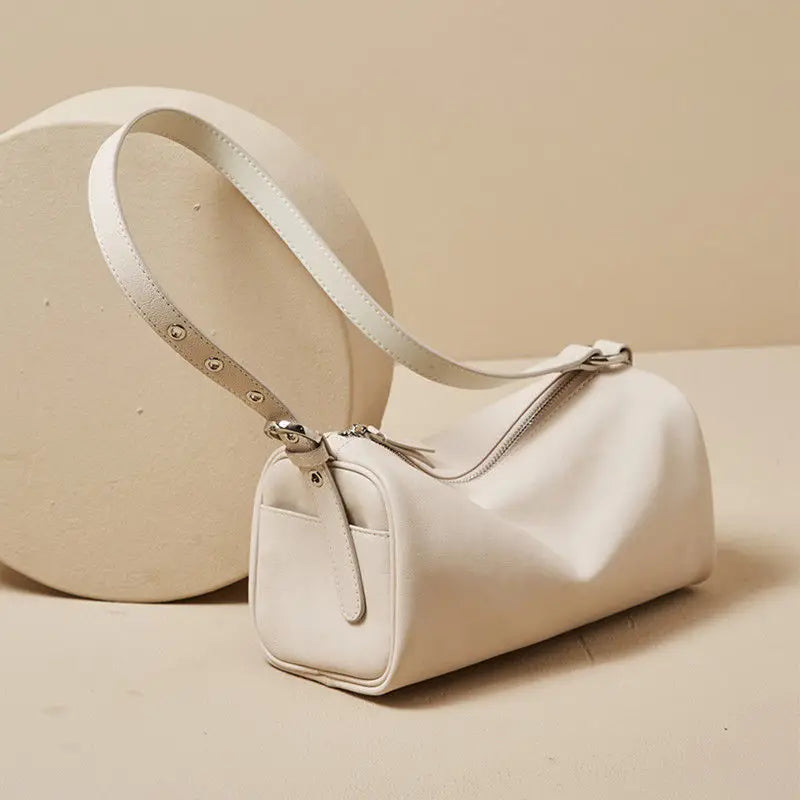 Barrel-shaped Shoulder Bags Soft PU Leather Big Capacity Handbags