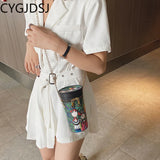 Office Crossbody Leather Barrel Bag for Women