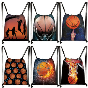 Basketball Print Backpack for Women Men Boys Girls