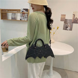Bat Handbag Crossbody Satchels Halloween Fun Girl Pu Leather Messenger Bag