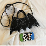 Bat Handbag Crossbody Satchels Halloween Fun Girl Pu Leather Messenger Bag