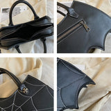 Bat Handbag Crossbody Satchels Halloween Fun Girl Pu Leather Messenger Bag