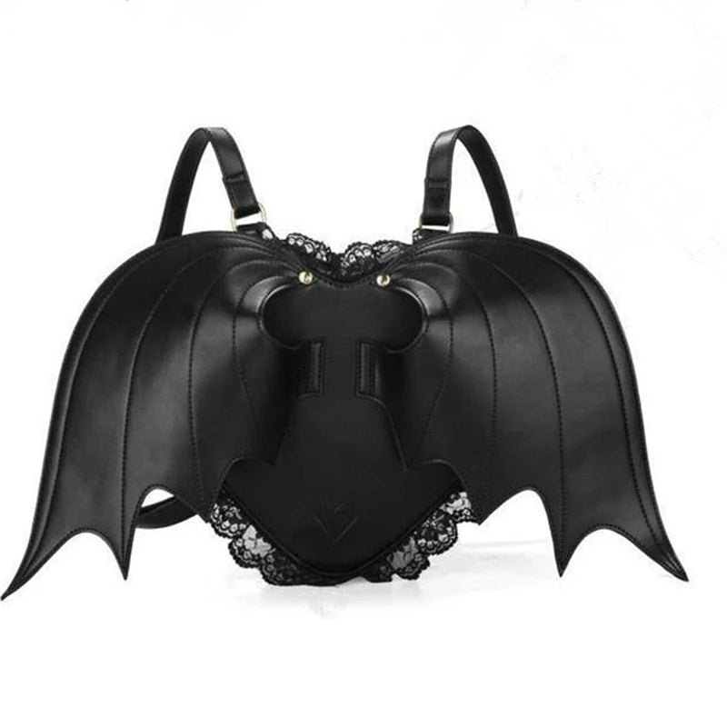Bat Wing Backpack For Women Girl Punk Style School Bag Angel Wings Backpack