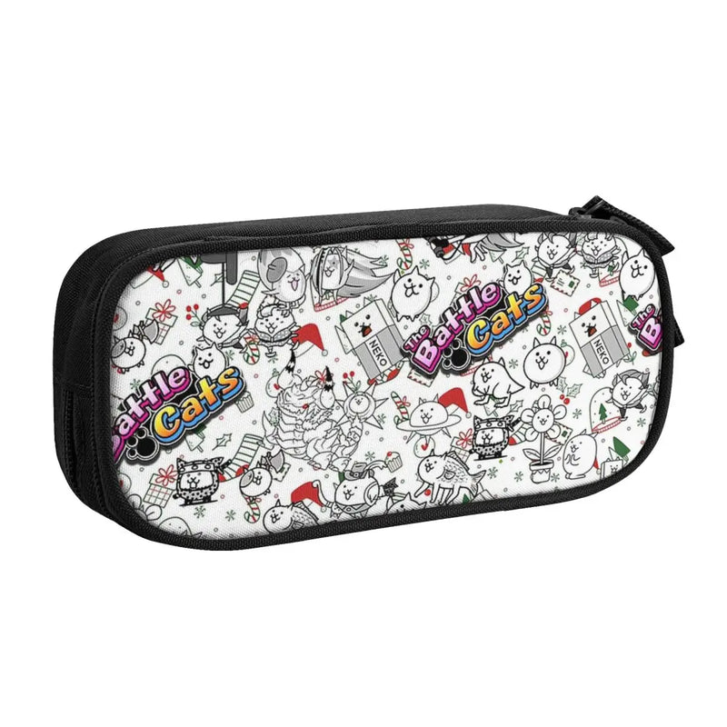 Battle Cats Pen Box Student School Anime Zipper Pen Bag