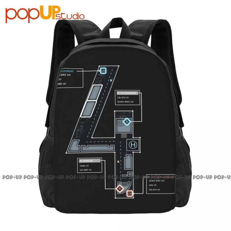 BF4 Map Backpack Large Capacity Foldable Gym Tote Bag