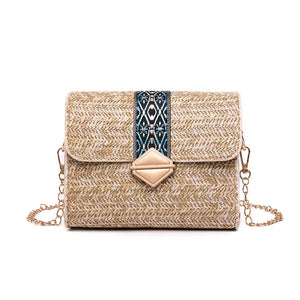 Straw Beach Bag Chain Small Square Bag